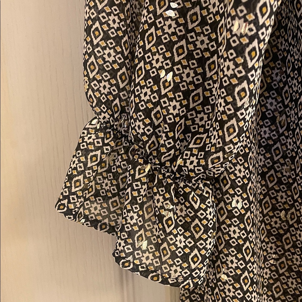 Gray Patterned Long Sheer Duster NWT - image 8